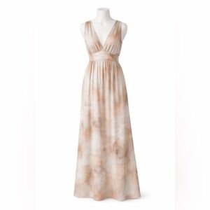 NWT H&M White & Pink Patterned Oversized V Neck Flowy Maxi Dress Medium